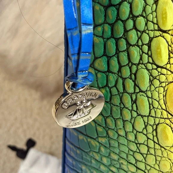 Brahmin Katie Popsicle Melbourne Croc-Embossed shoulder bag crossbody - Picture 6 of 14